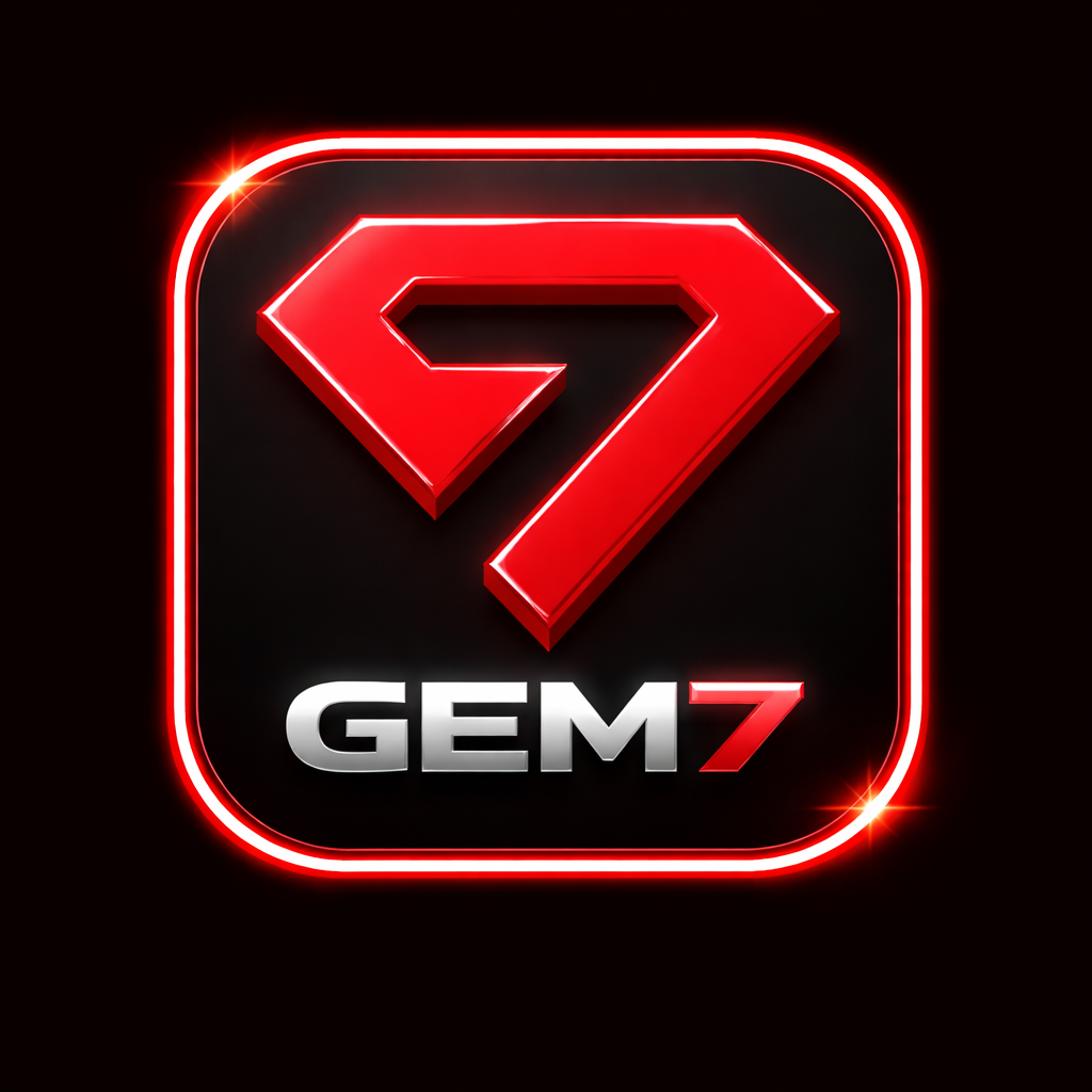 Gem7 Game official gaming logo with black background